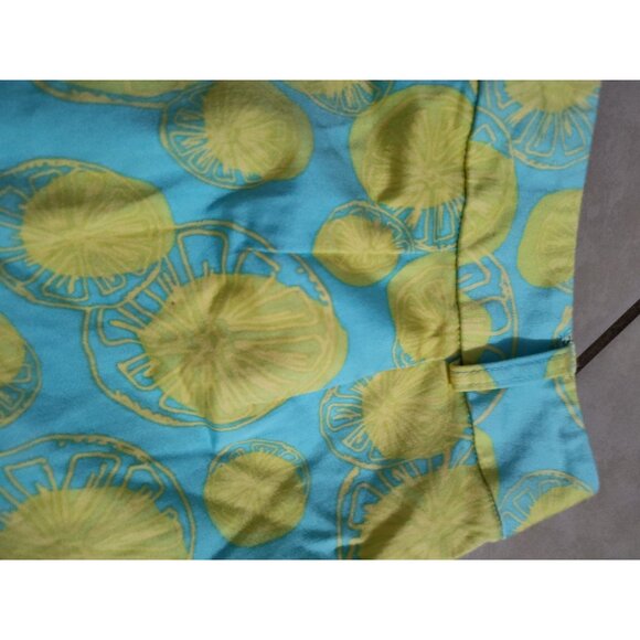 David Brooks High-Waisted Blue Yellow Lemon Print Pants 8 - Picture 12 of 12